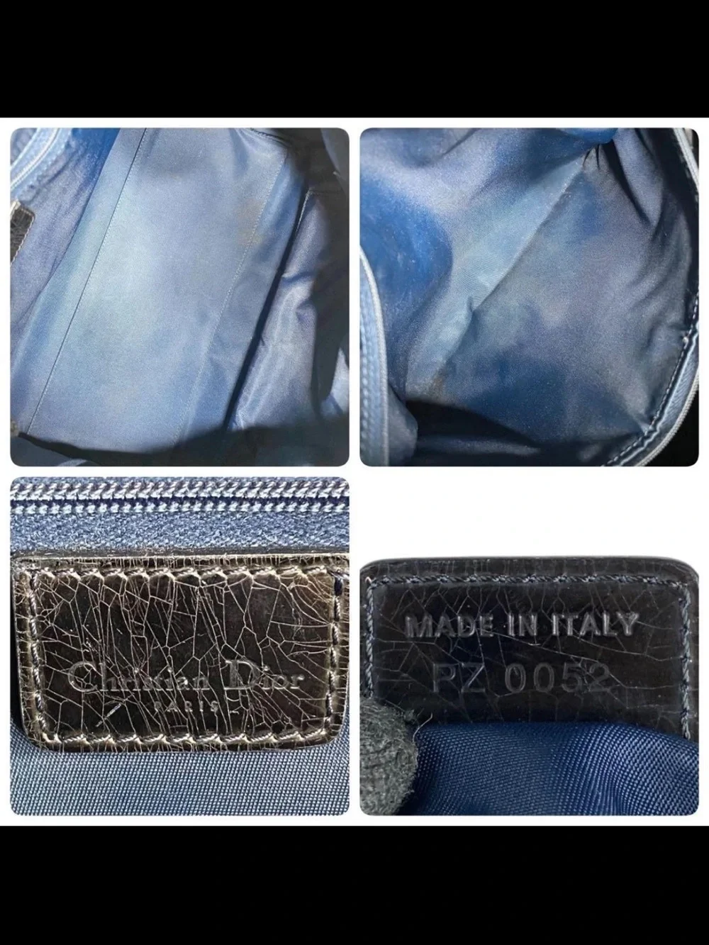 Dior Blue Oblique Canvas Boston Bag